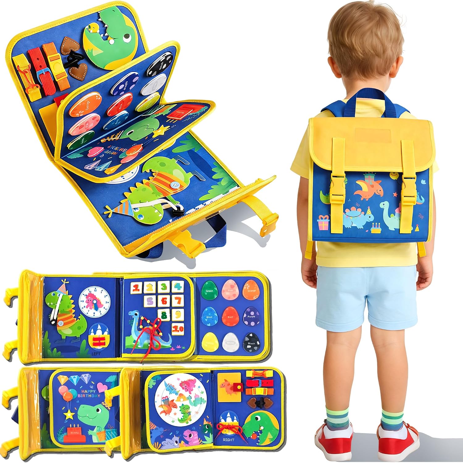 Drone Backpack - Zaino Sensoriale Dinosauro per Bambini, Libro